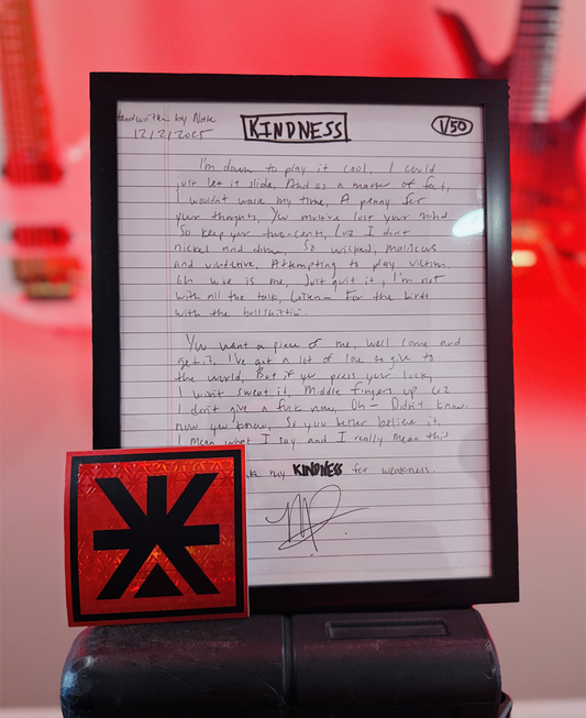 Numbered Kindness Hand Written Lyrics